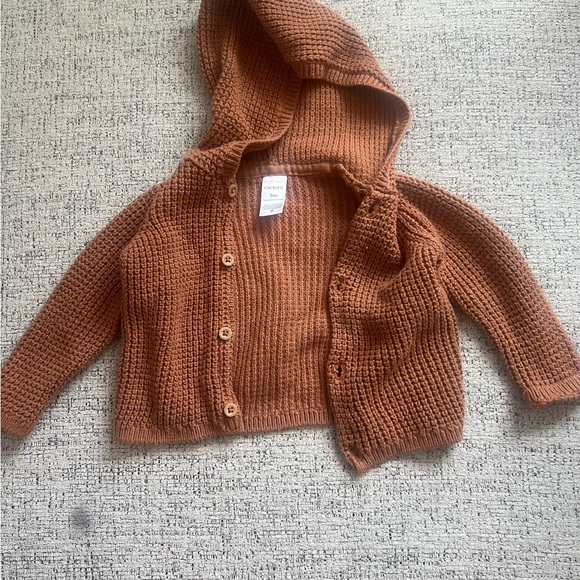 Carter's Brown Knit Hooded Sweater - Picture 1 of 2
